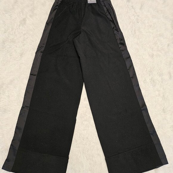 Worthington X Jason Bolden Women's Black Wide Legs Satin Trim Pants Size XS - Picture 10 of 10
